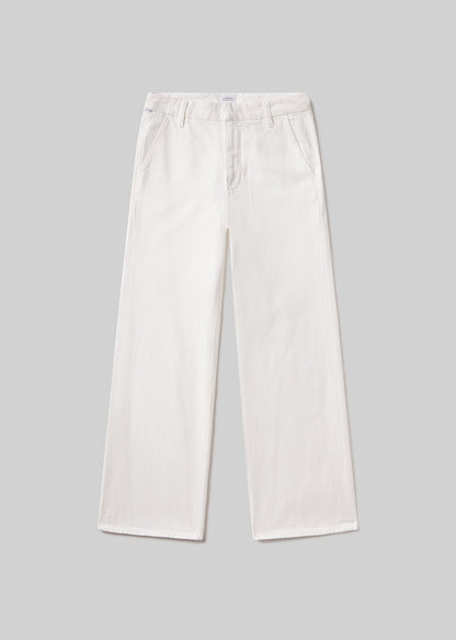 Annina Pocket Trouser 30" in Soft White flat