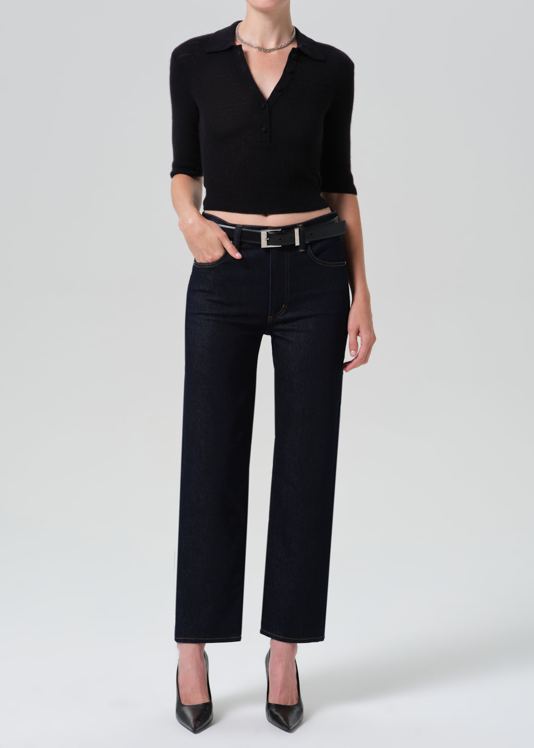 Palma Straight Clean Hem Inky Rinse