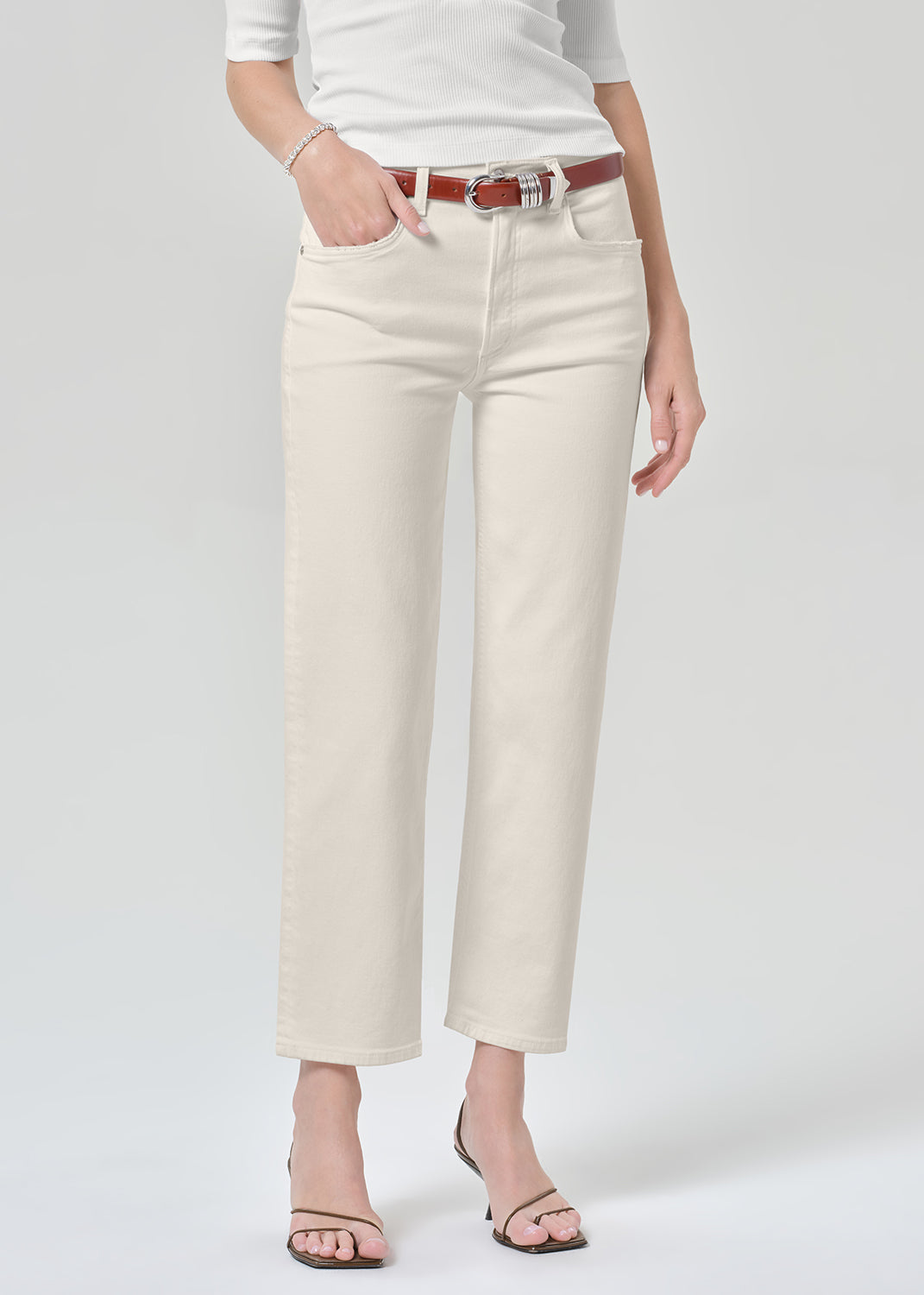Palma Straight Clean Hem in Almond – Citizens of Humanity
