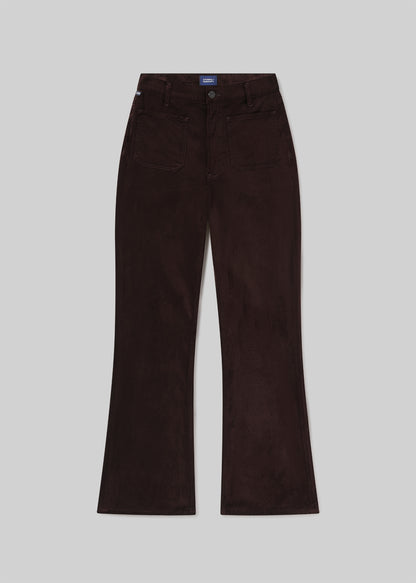 Kimberly Patch Pocket Flare Velvet in Espresso