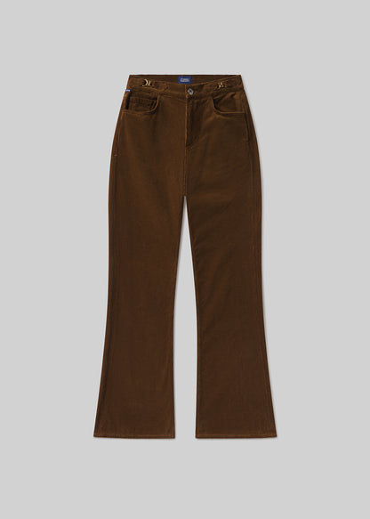 Kimberly Flare With Horsebit Corduroy in Manuka flat