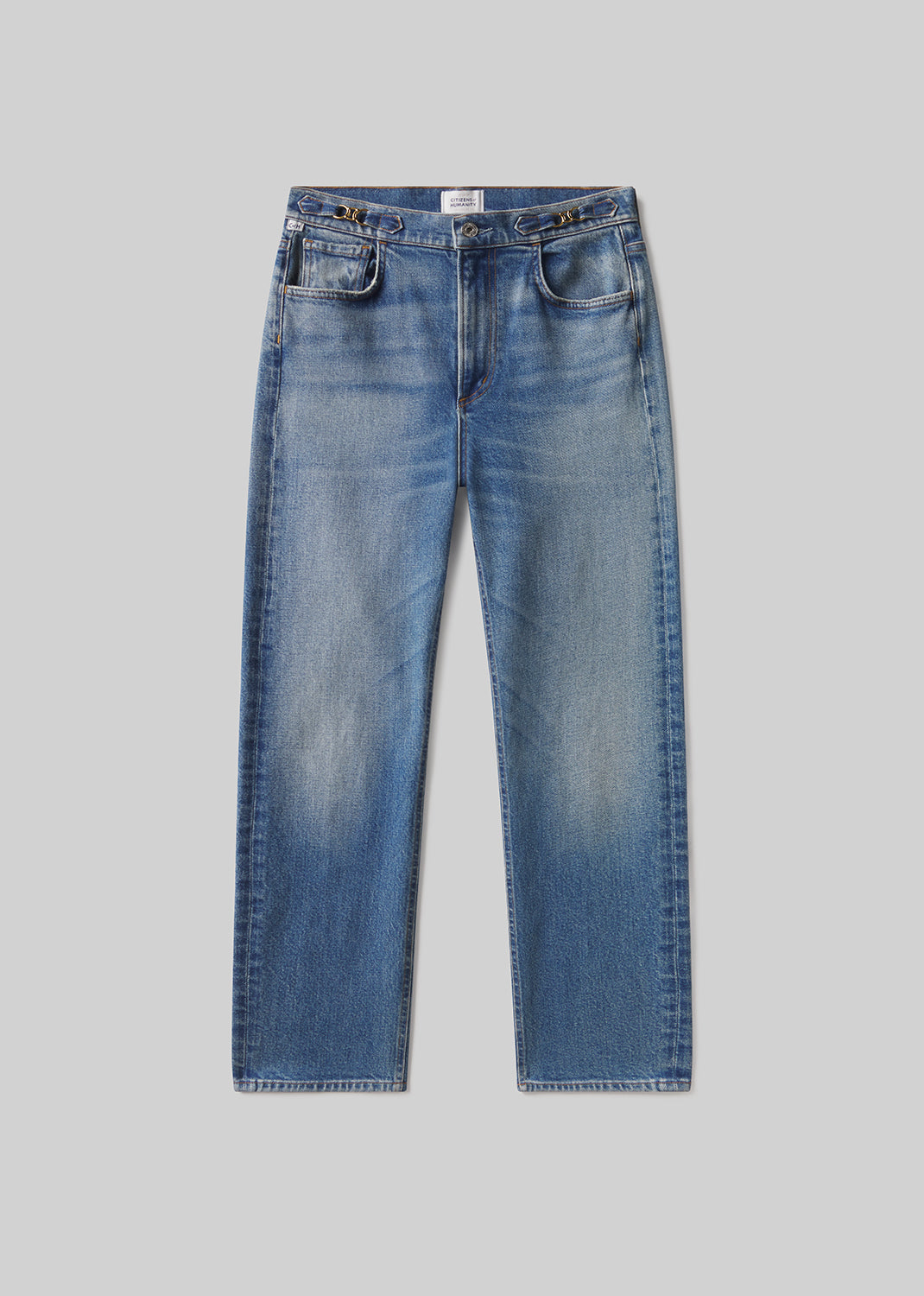 Blaine High Rise Straight With Horsebit in Alma flat