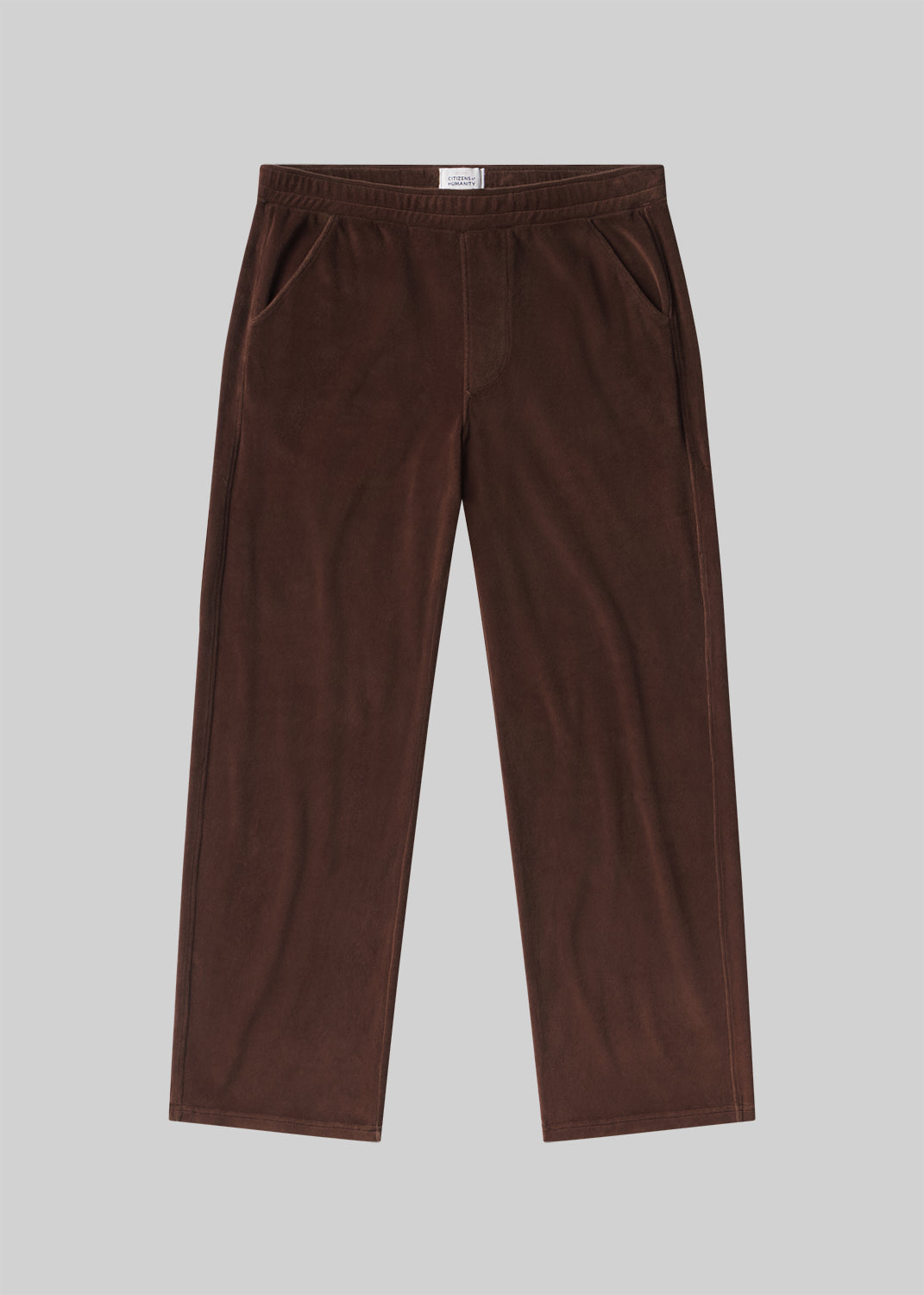 Brynn Drawstring Pant Velour in Cammello flat