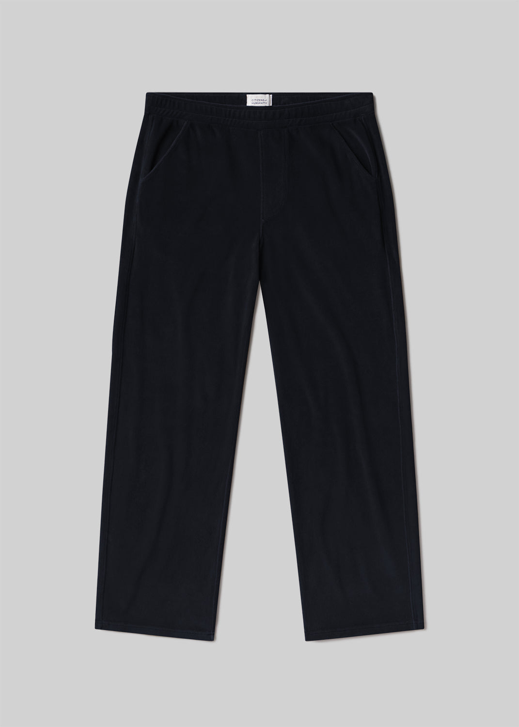 Brynn Drawstring Pant Velour in Notte flat