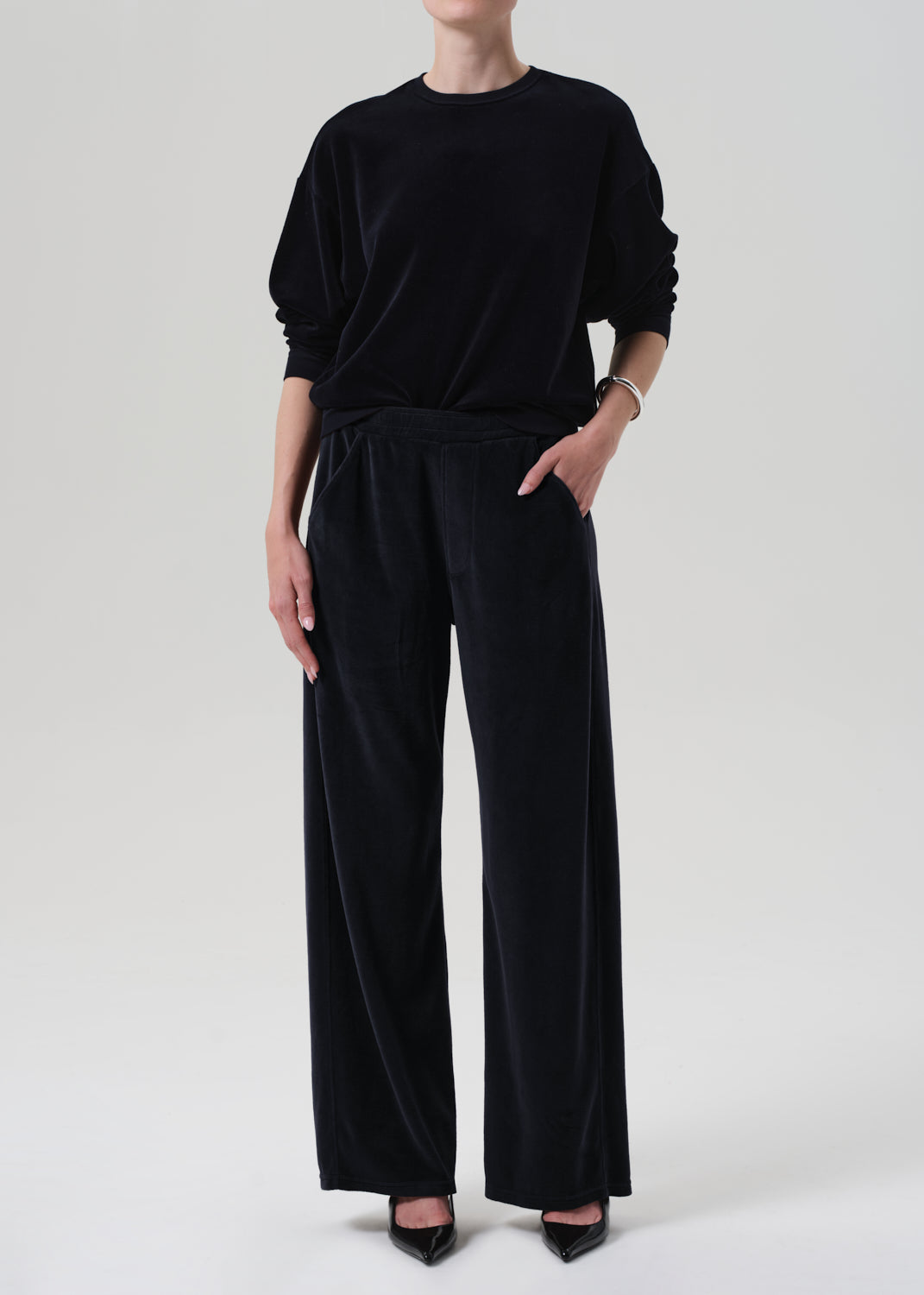 Brynn Drawstring Plush Velour Pant Notte