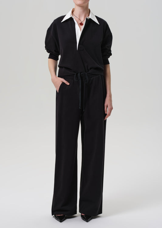 Brynn Drawstring Pant in Black