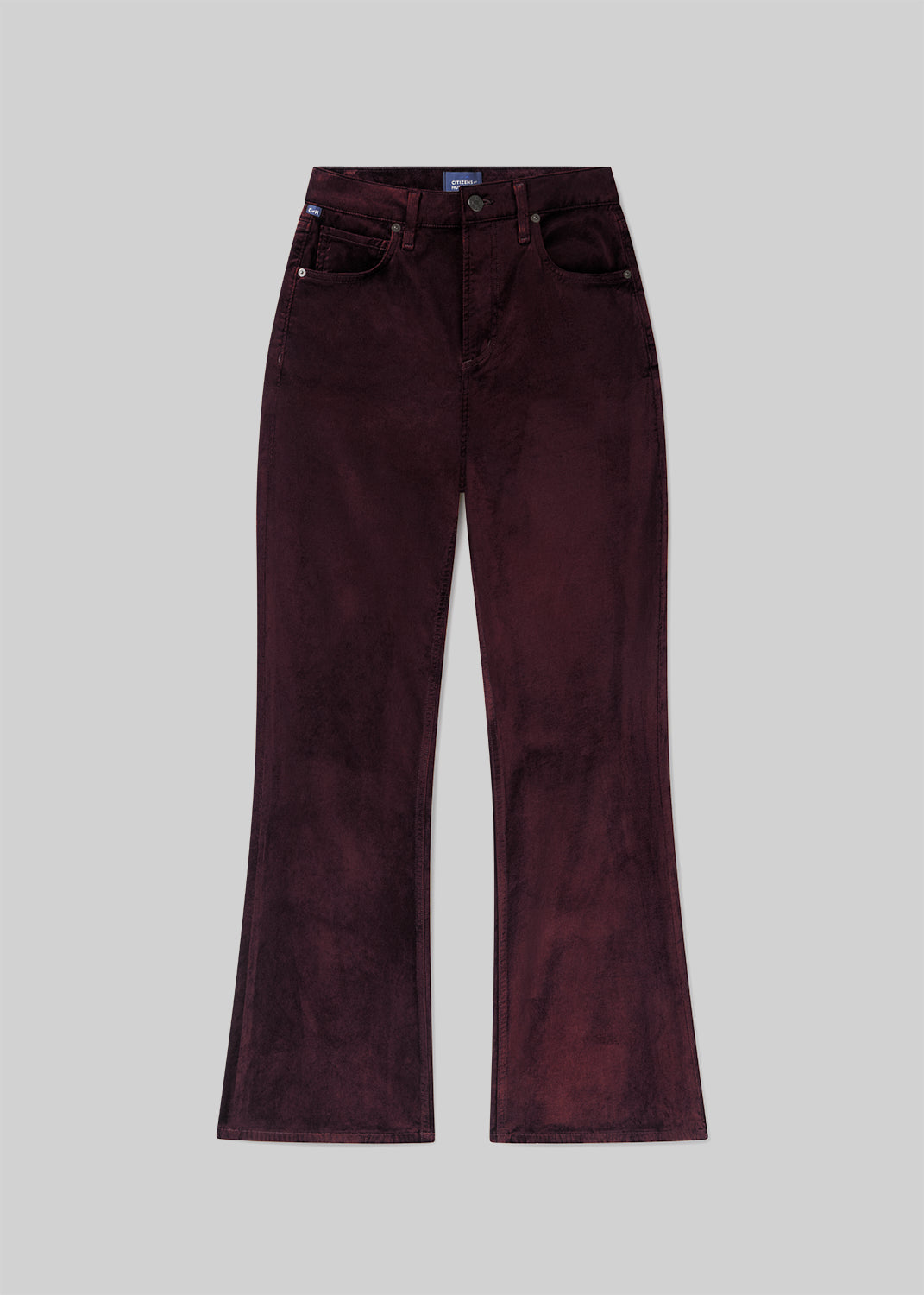Kimberly 70's Flare Velvet in Burgundy