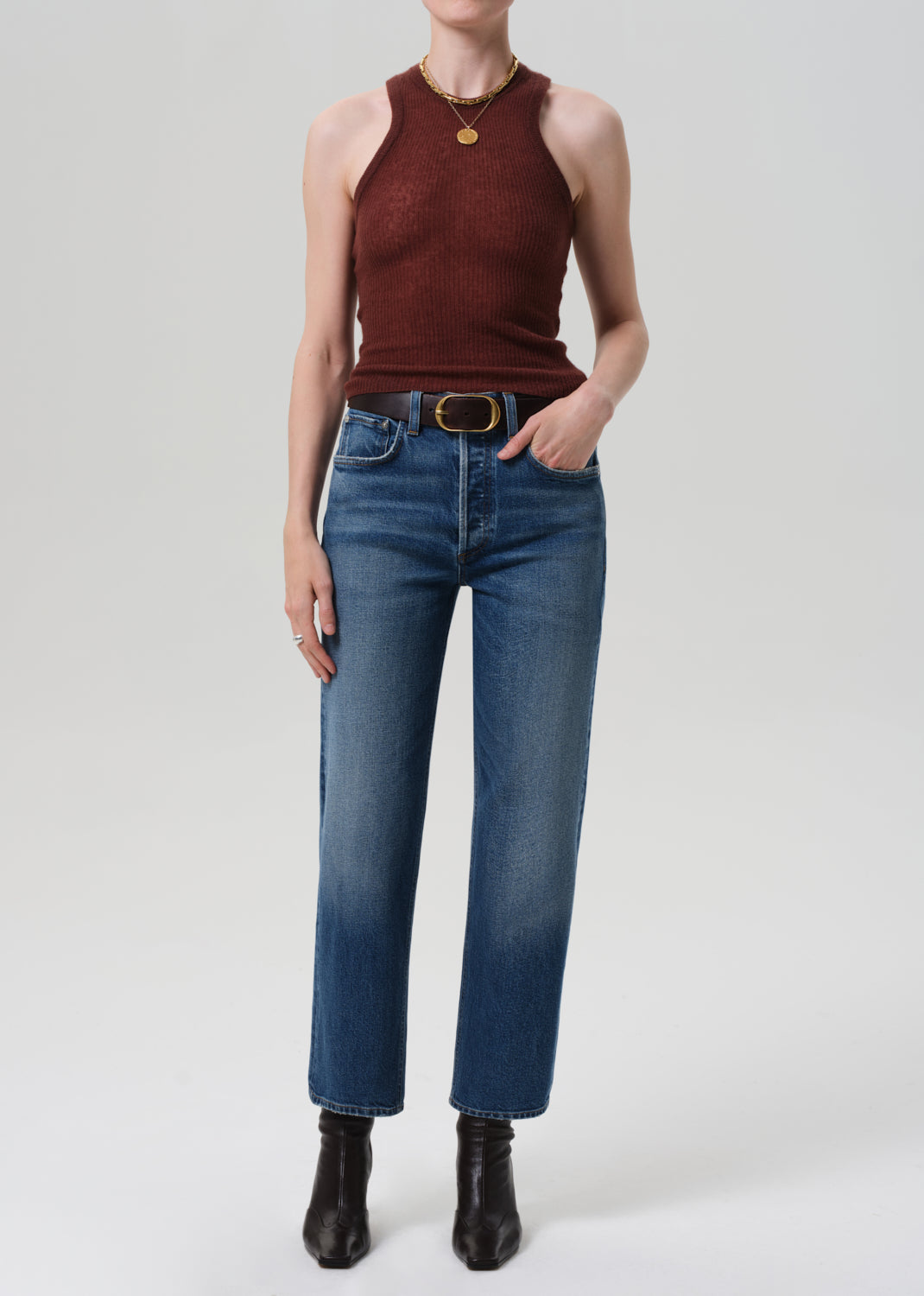 Delfina High Rise Straight Leg in Pierre
