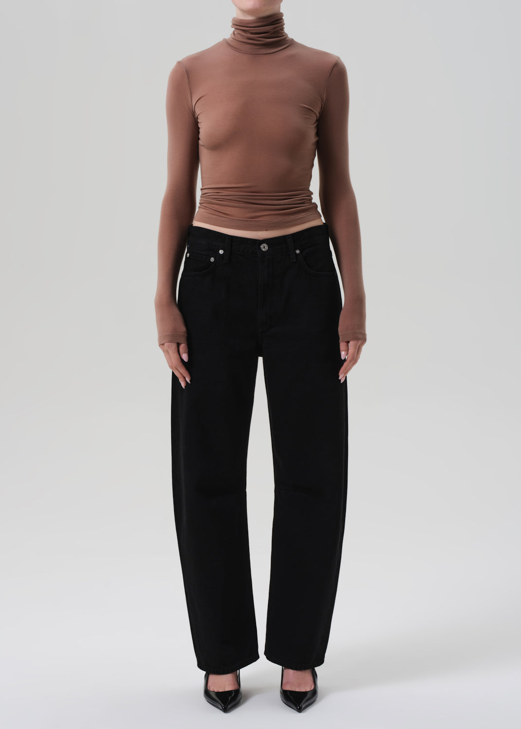 Miro Long Relaxed Jean in Solid Black