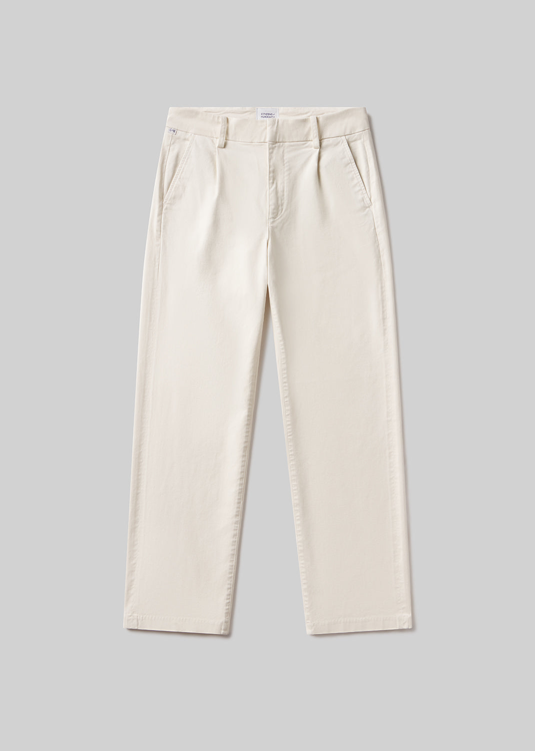Beige pants on a gray background