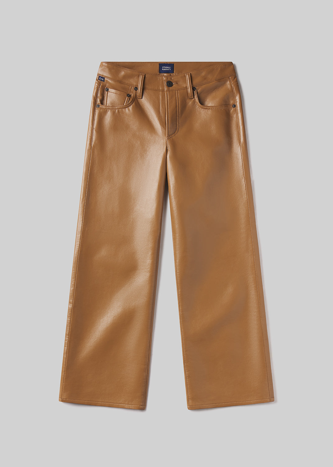 Faye Vintage Straight Recycle Leather in Pale Toffee FLAT