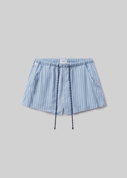 Este Drawstring Short in Capri Stripe flat