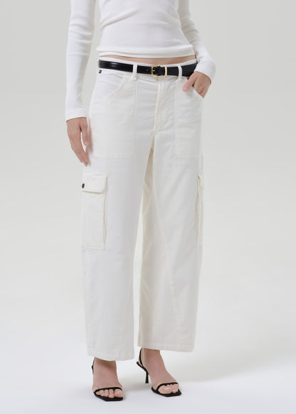 Close up of white pants on a grey background