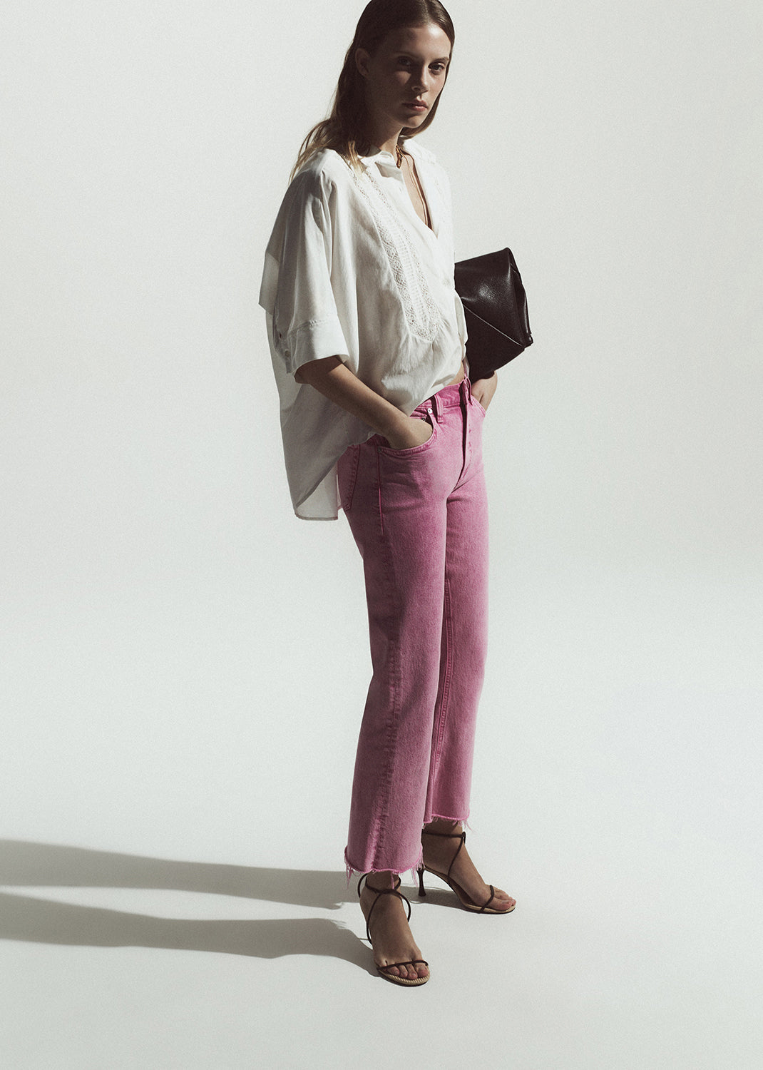 Goldie Ankle Kick Flare in Raspberry