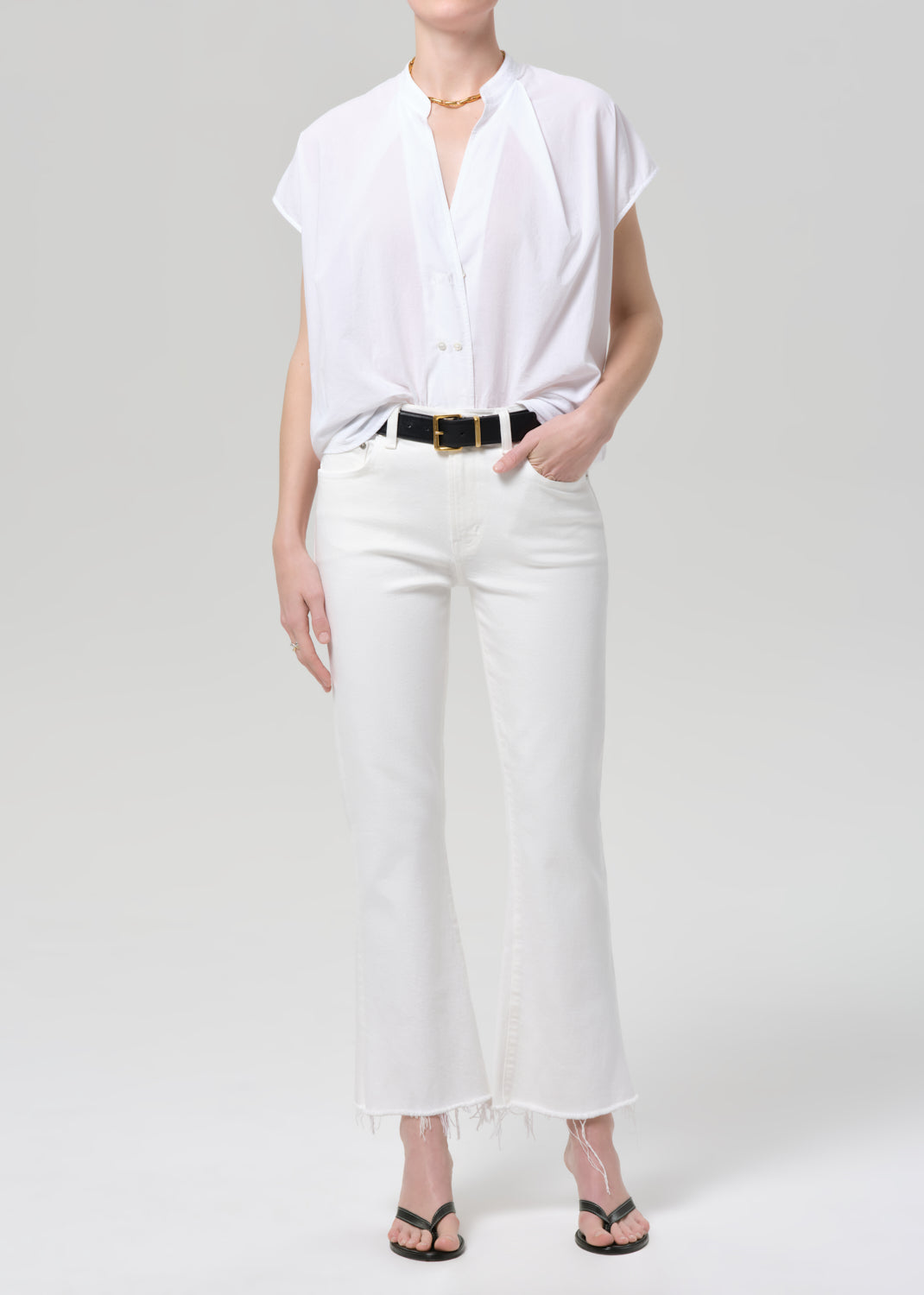 Goldie Ankle Kick Flare
In Soft White from Citizens of Humanity - $238