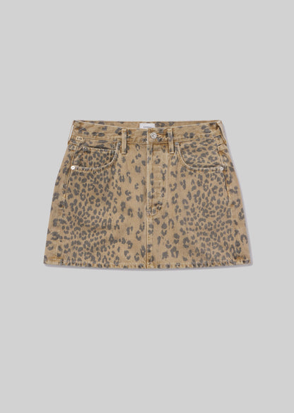 Ramona Mini Skirt in Natural Cheetah flat