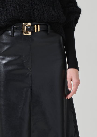 Cassia Leather Skirt in Black detail