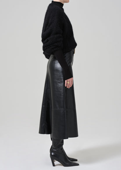 Cassia Leather Skirt in Black side