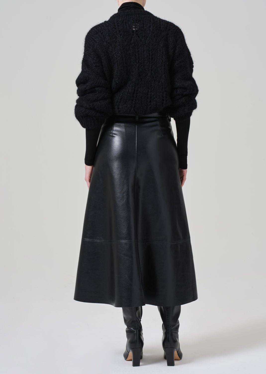 Cassia Leather Skirt in Black back