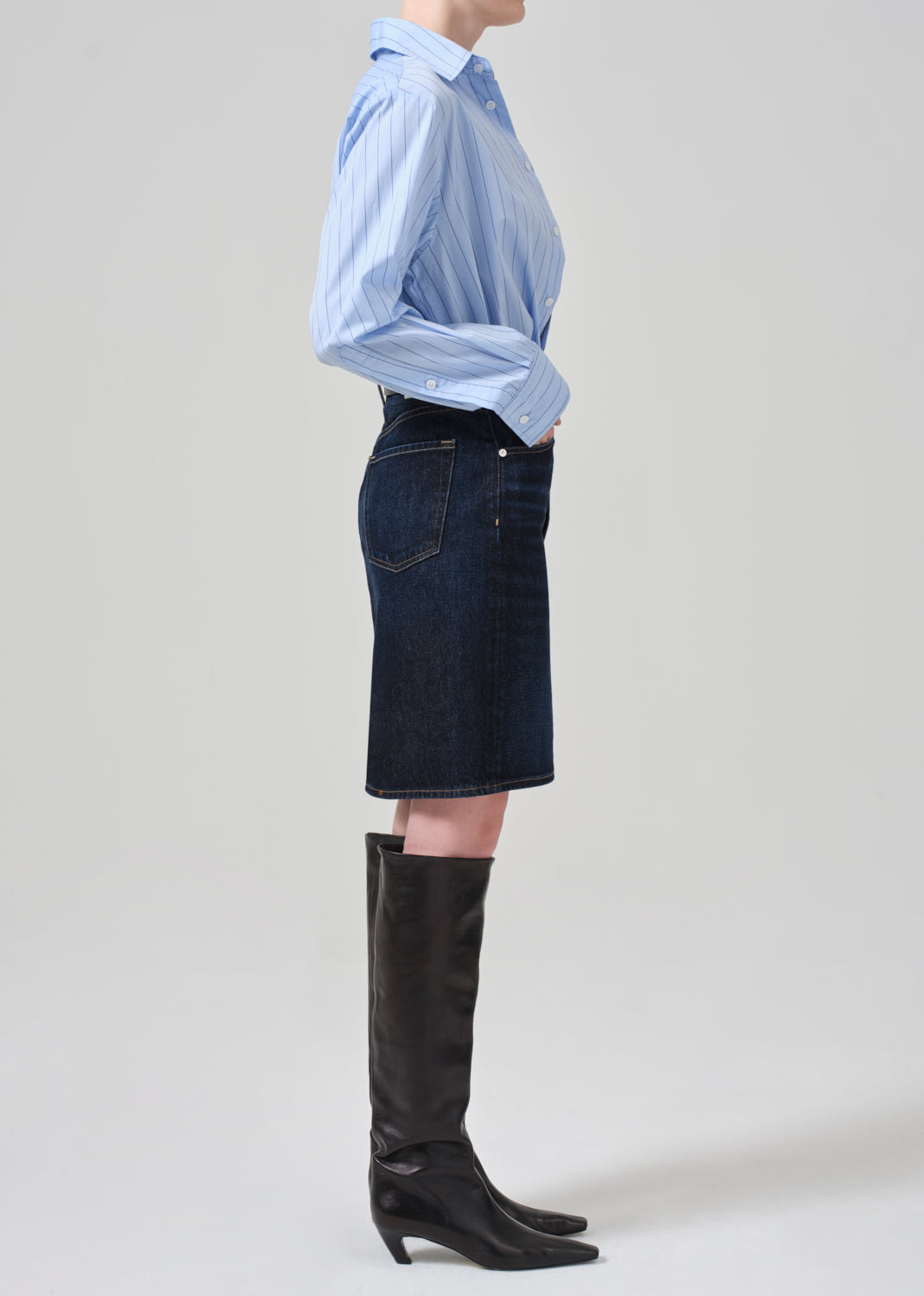 Etta Pencil Skirt in Deep Azure side