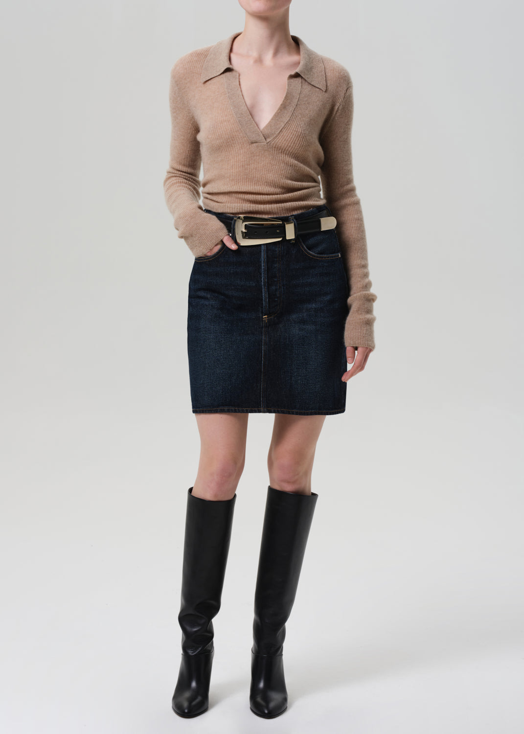 Etta Pencil Skirt in Deep Azure front