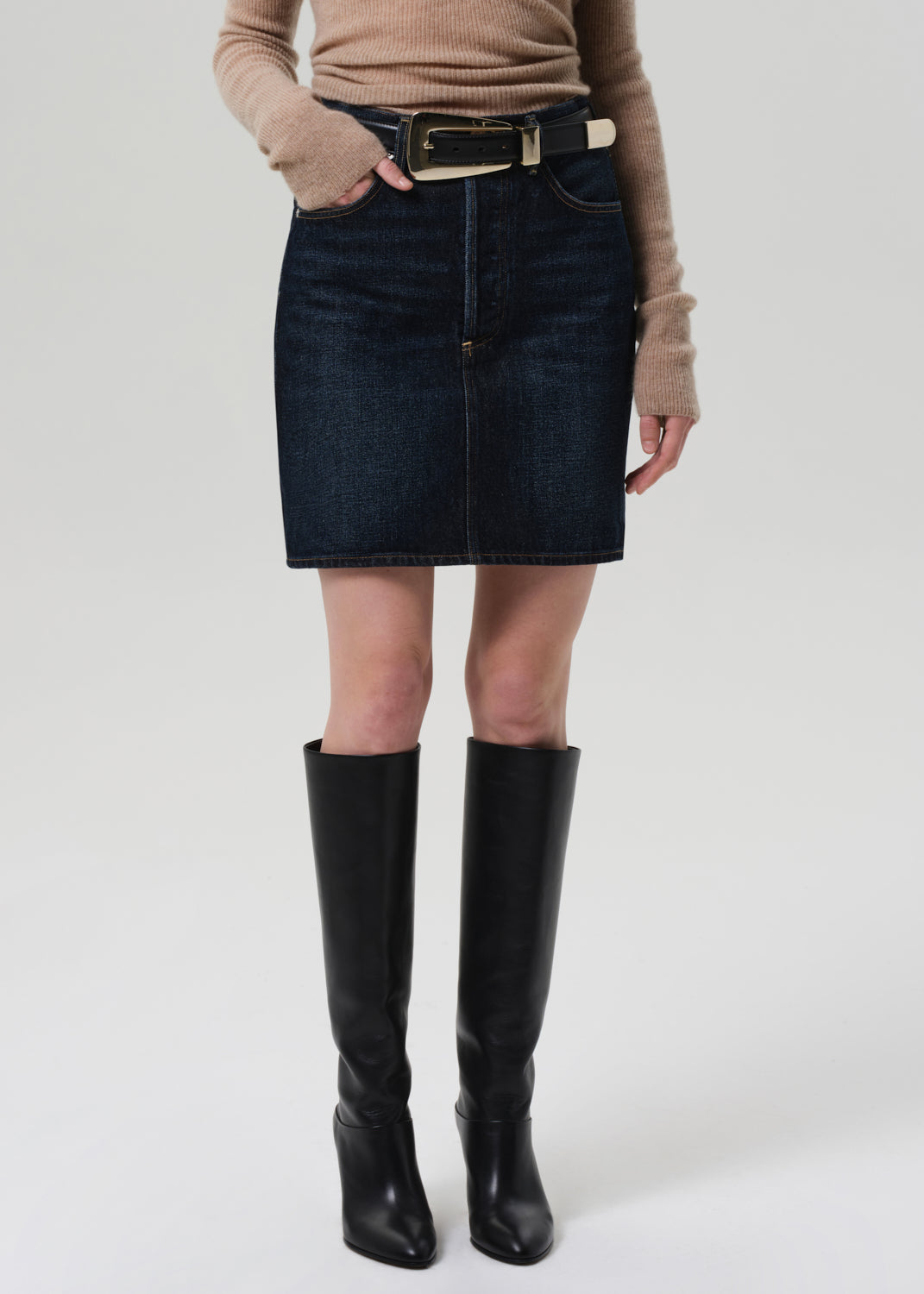 Etta Pencil Skirt in Deep Azure front