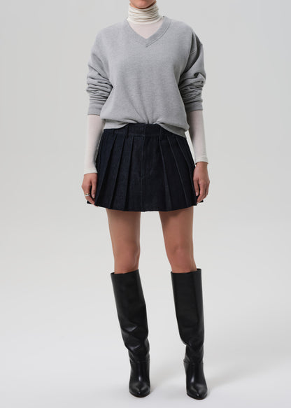 Pleated Mini Skirt in Juno front