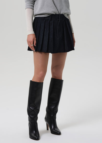 Pleated Mini Skirt in Juno front