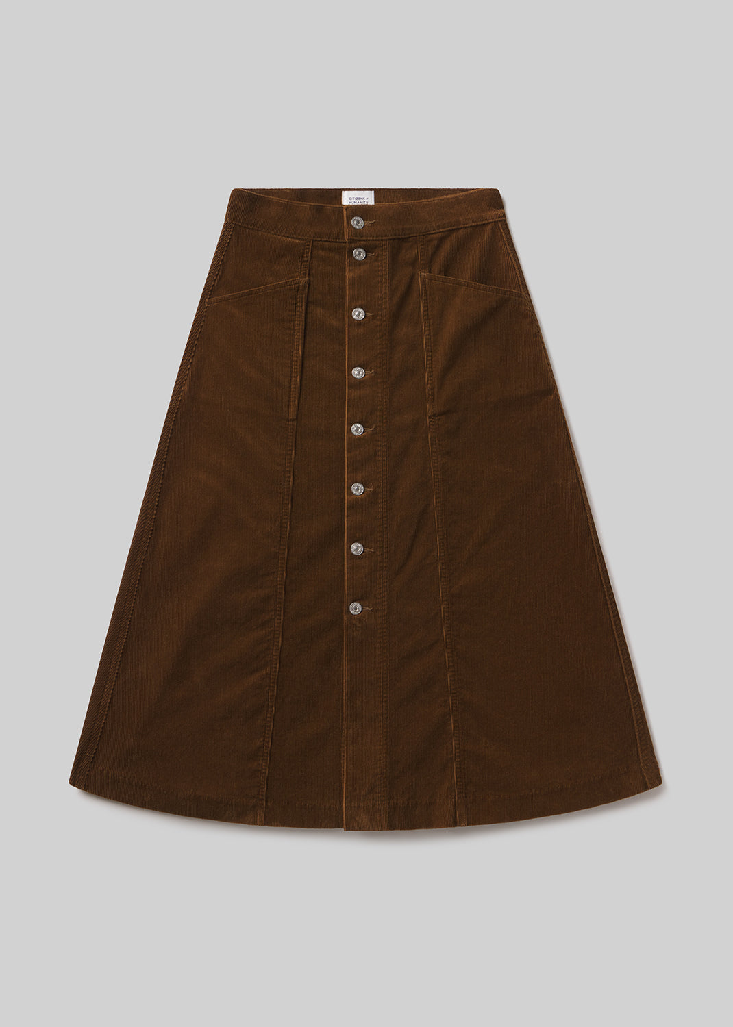 Devin A Line Corduroy Skirt in Manuka flat