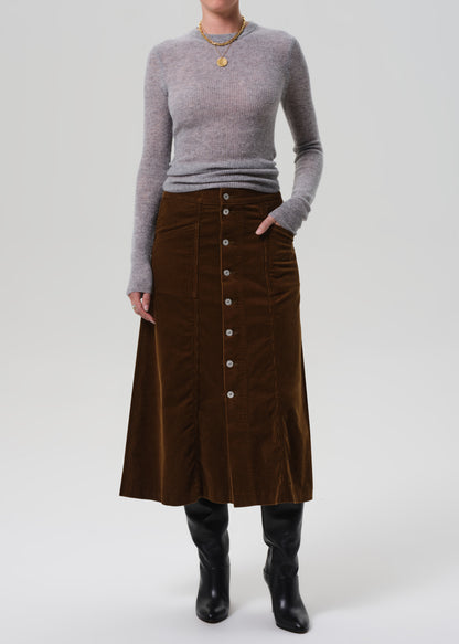Devin A Line Skirt Corduroy in Manuka