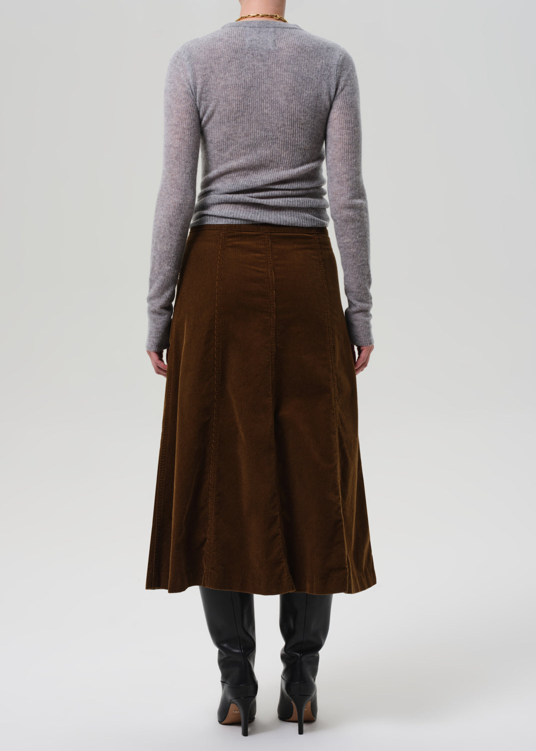 Devin A Line Corduroy Skirt in Manuka