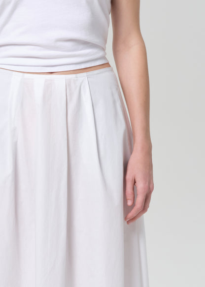 Emi Poplin Skirt in Optic White