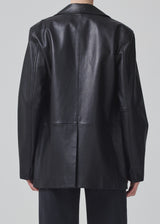 Orla Leather Blazer in Black
