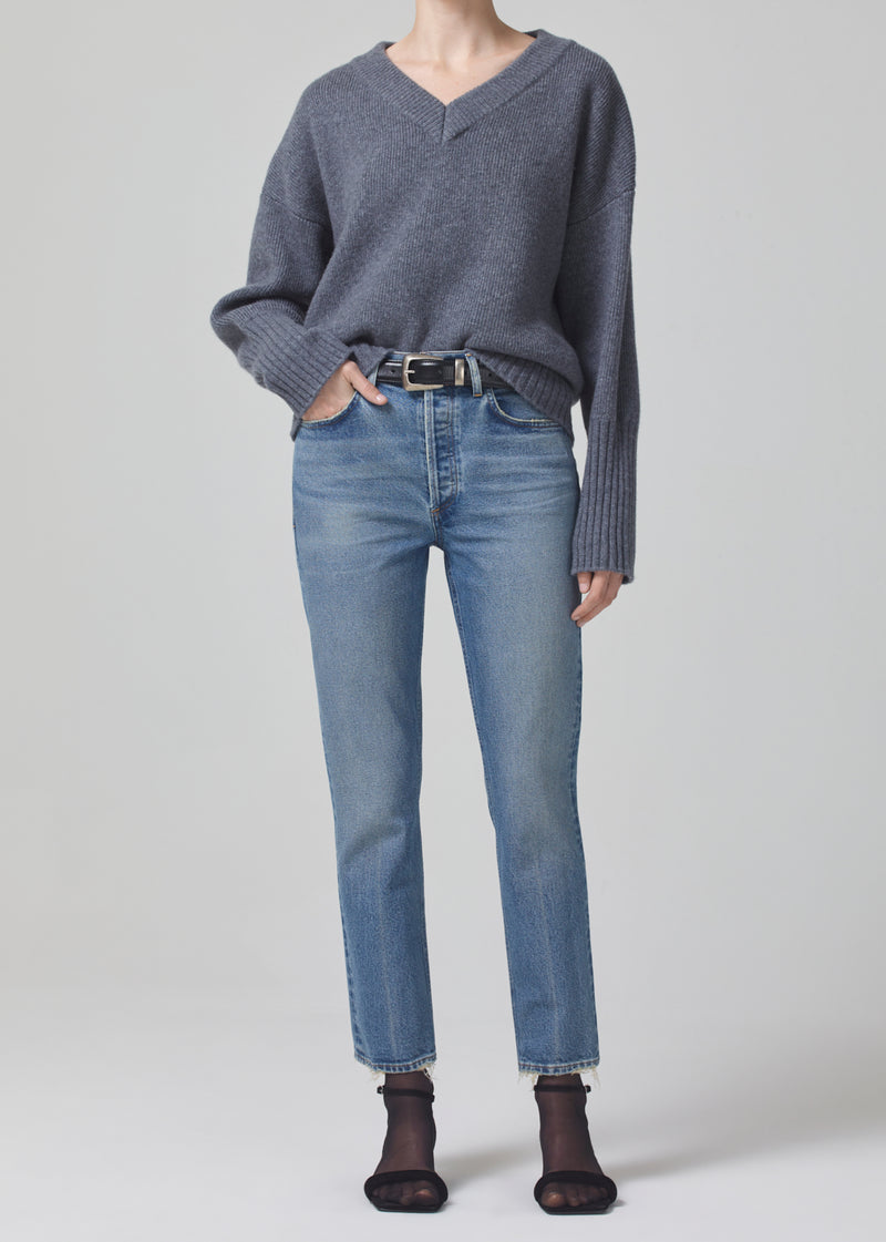 Ana V-Neck Sweater in Heather