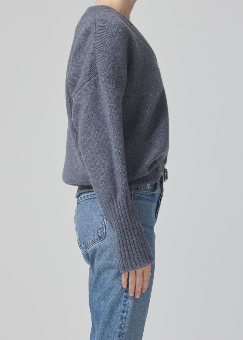 Ana V-Neck Sweater in Heather side