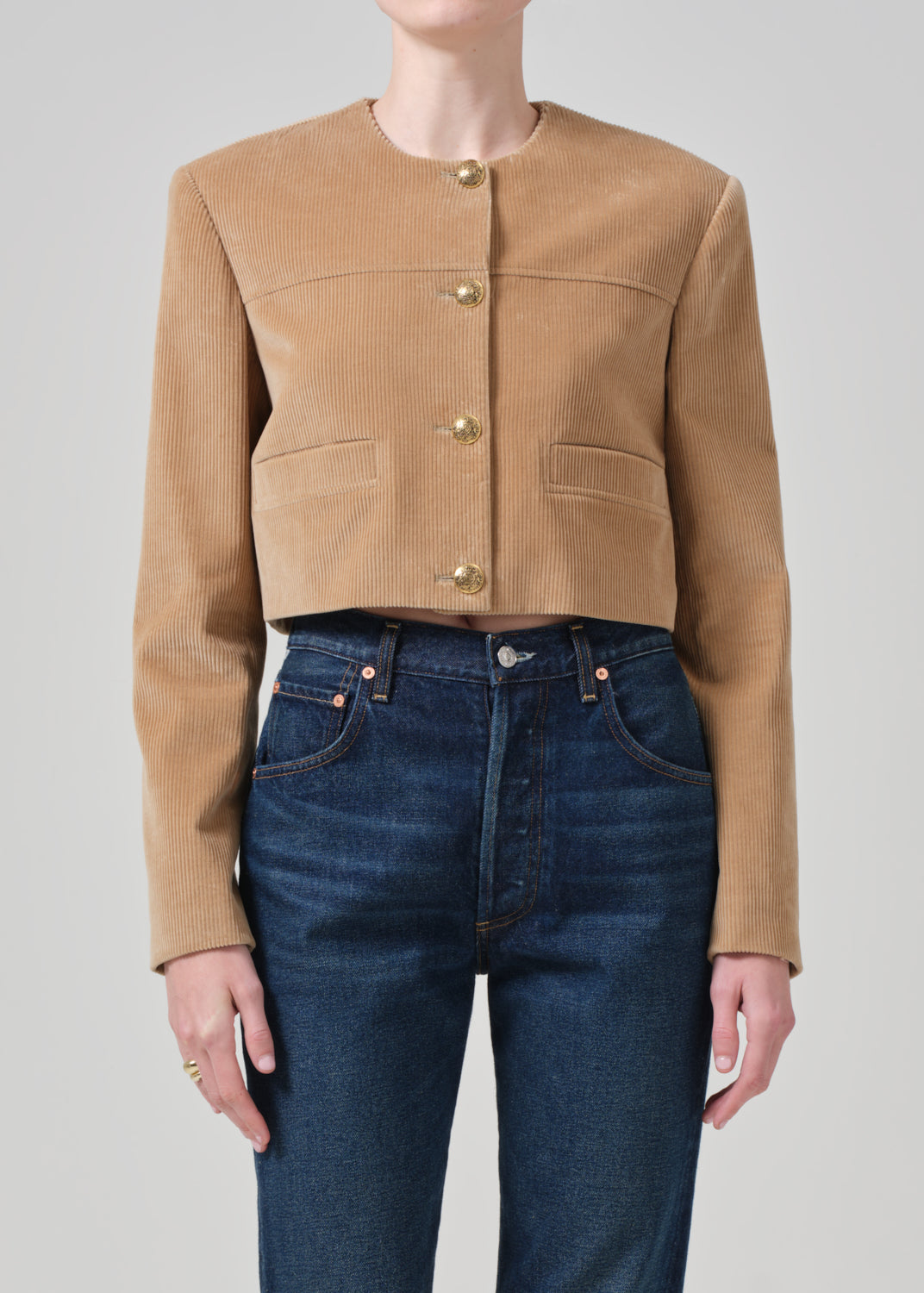 Pia Cropped Jacket in Ambra front