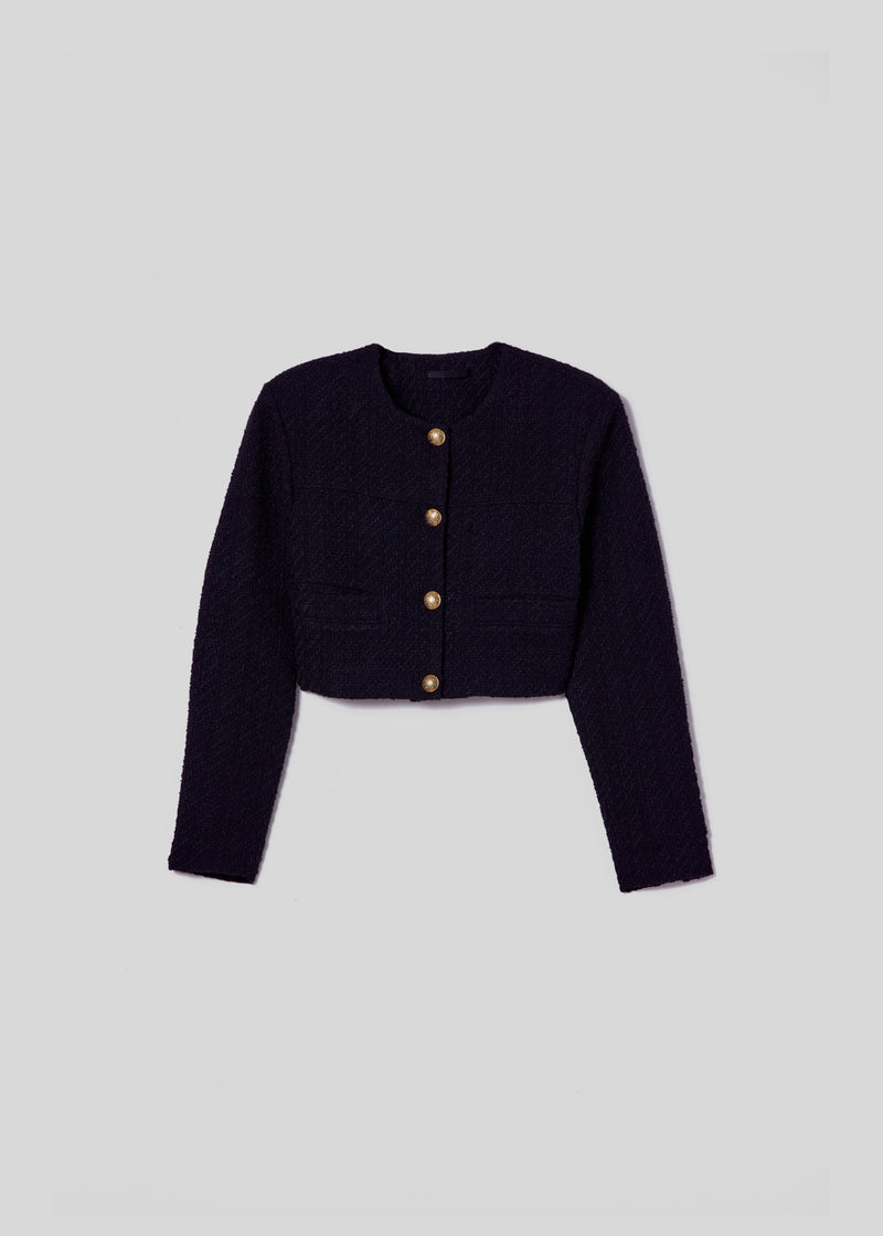 Pia Cropped Jacket in Black