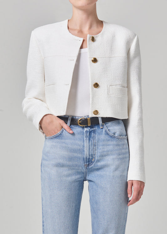 Pia Cropped Jacket in Naturaline