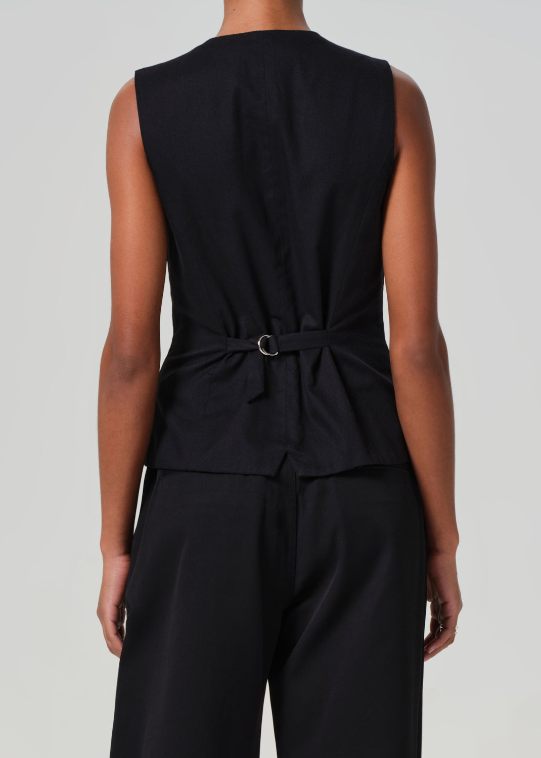 Jasmin Long Vest in Black back