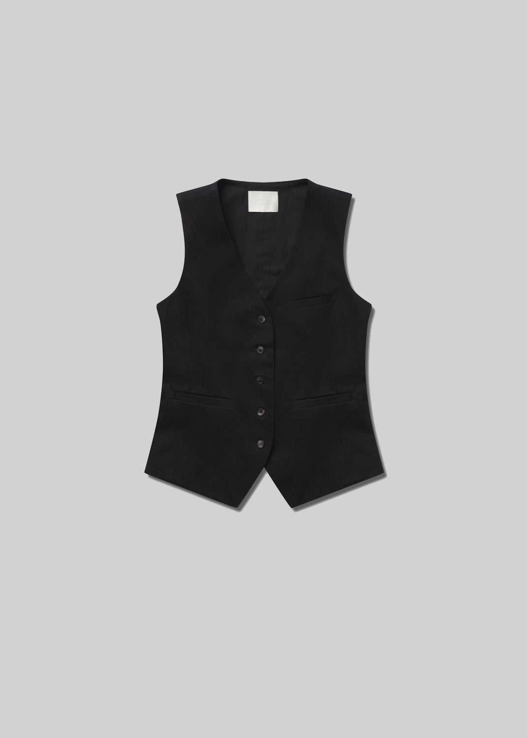 Jasmin Long Vest in Black flat