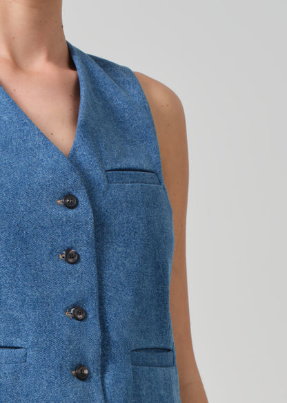 Jasmin Long Vest in Normandie detail