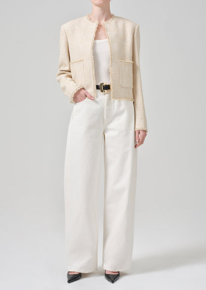 Elana Jacket in Cream full front