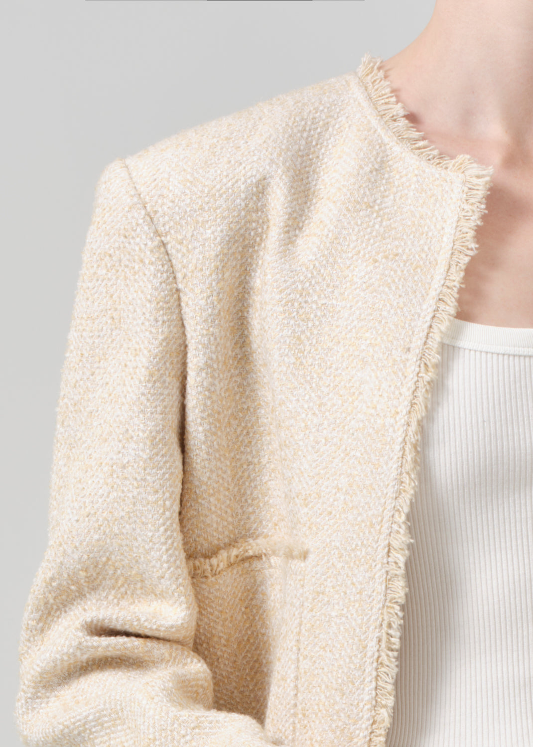 Elana Jacket in Cream detail