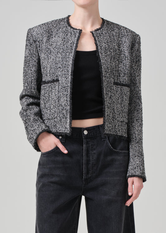 Elana Jacket in Salt And Pepper front