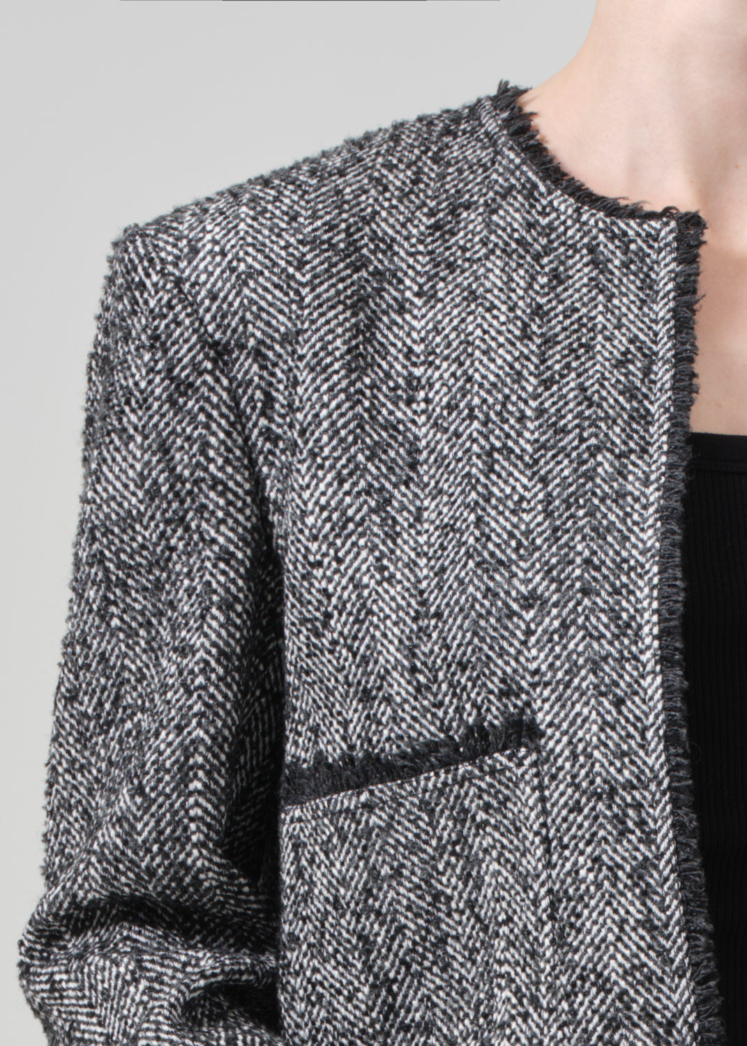 Elana Jacket in Salt And Pepper detail