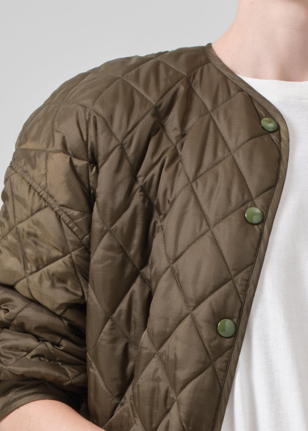 Huntleigh Quilted Coat in Army detail