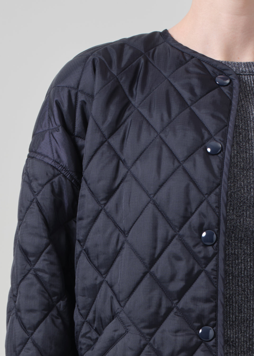 Huntleigh Quilted Coat in Ink detail