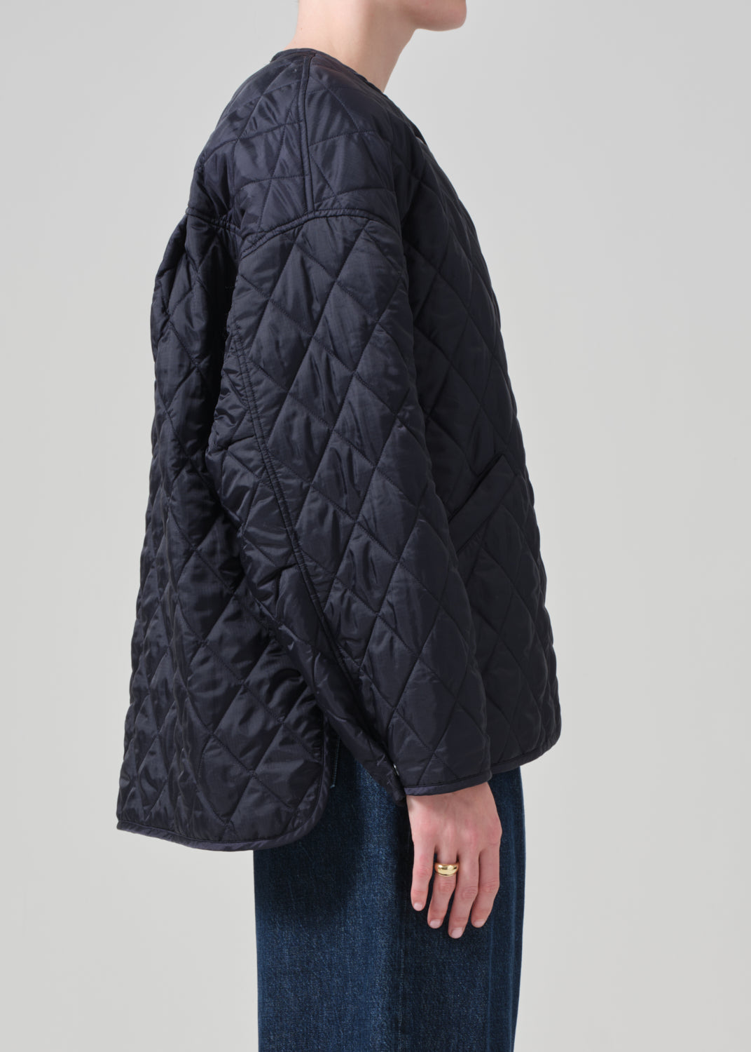 Huntleigh Quilted Coat in Ink side