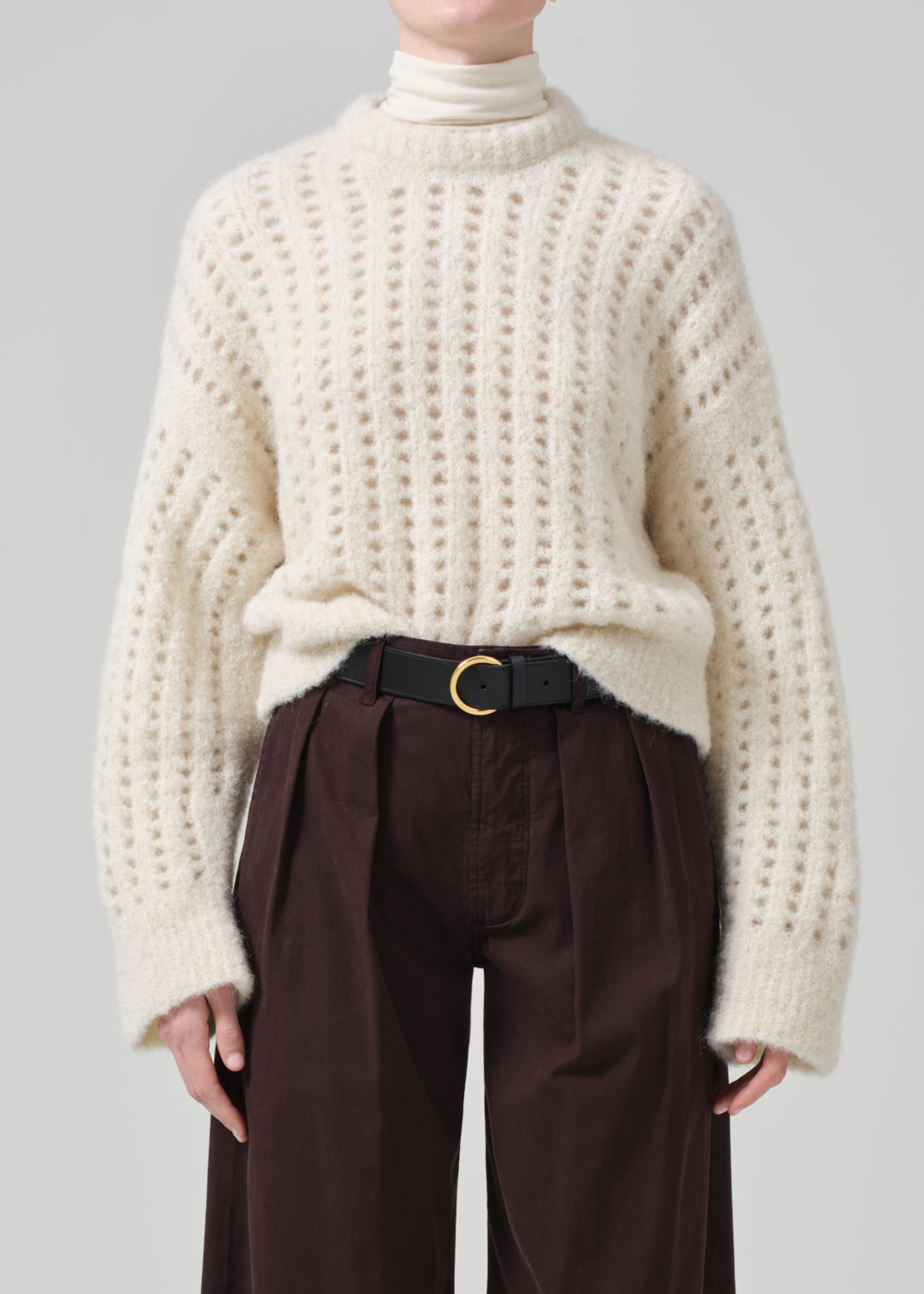 Ailani Crewneck Sweater in Cream front