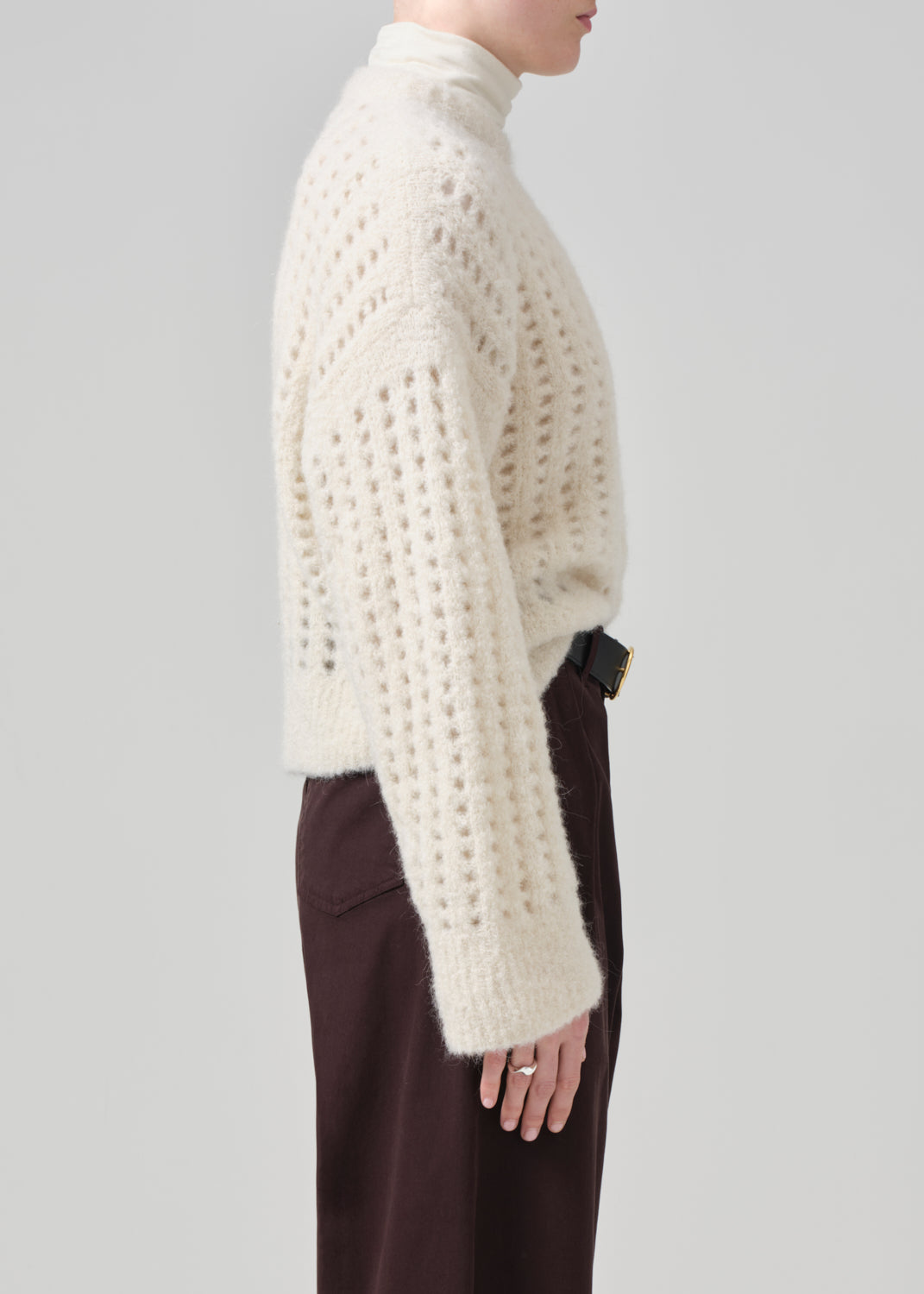 Ailani Crewneck Sweater in Cream side